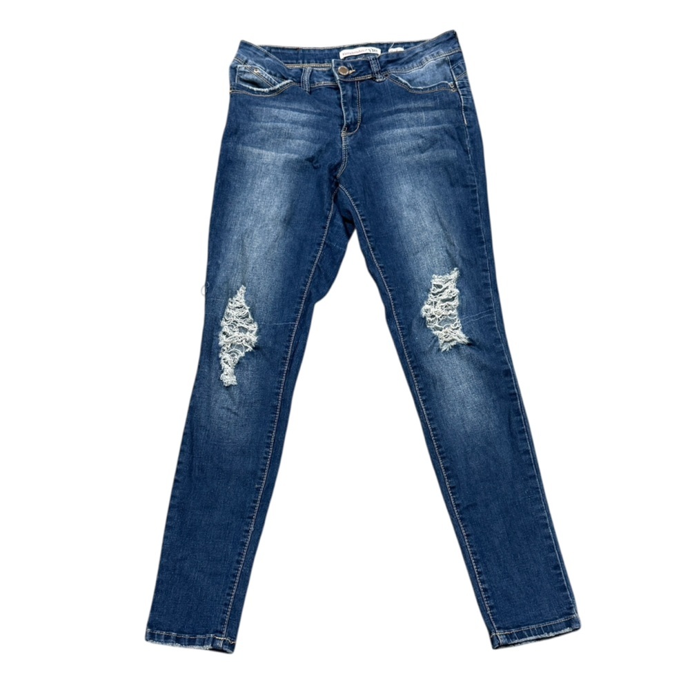 YMI WannaBettaButt Distressed Mid-Rise Skinny Denim Jeans Size 9 Women’s